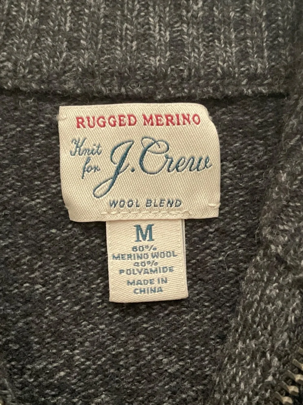 Rugged Merino Wool J.Crew Half-Zip Mockneck Black/Grey Men’s Sweater Size M NWOT